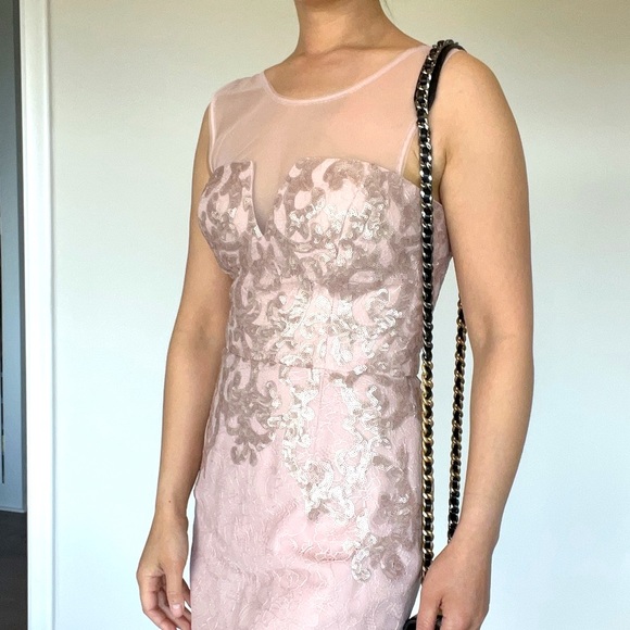 💕BCBG MAXAZRIA size 2 Cocktail Dress Dust Pink - Picture 5 of 11